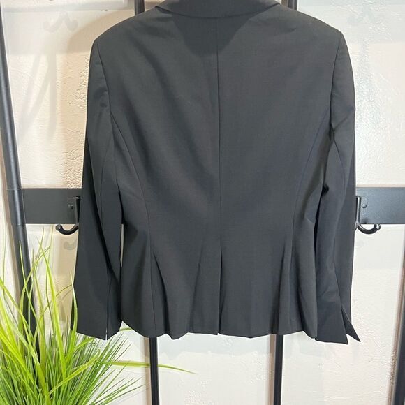 Anne Klein blazer wool blend black size 8 petite - Picture 3 of 11